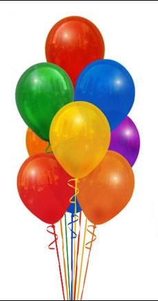 12 adet renkli uçan balon - dogum parti süslemeler