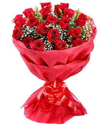 21 adet kırmızı gülden modern buket  İstanbul Ümraniye çiçek gönderme 