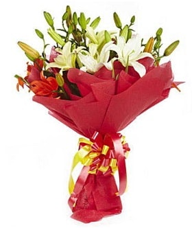 5 dal kazanlanka lilyum buketi  İstanbul Ümraniye çiçek gönderme sitemiz güvenlidir 