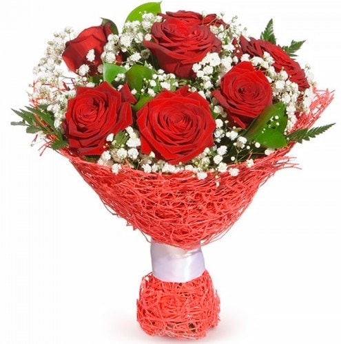 7 adet kırmızı gül buketi  İstanbul Ümraniye çiçekçiler 